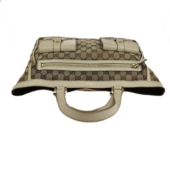 GUCCI Logo GG pattern Shoulder Tote Bag Canvas Leather Brown Beige Italy - Picture 15 of 16